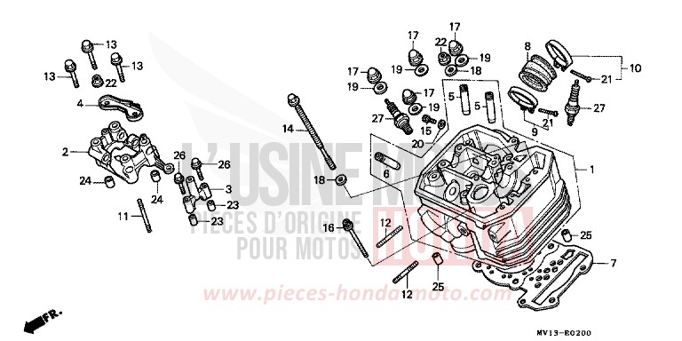 V. ZYLINDERKOPF von Africa Twin 750 FROLIDA BLUE (PB182G) von 1991
